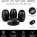 Syhood 60 Pcs Large Hole Wooden Beads 30 x 20 mm Macrame Loose Wood Natural Tube Beads for DIY Hair Craft Making(Black)