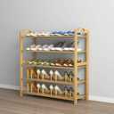 UDEAR Bamboo Shoe Rack 5-Tier Shoe Storage Organizer Entryway Shoe Shelf