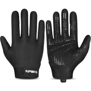 Workout Gloves for Men Women, Lightweight Full Palm Grip Padded Protection Gym Gloves for Weightlifting, Training (XX-Large (Palm Width: 4.33 inches), Black)