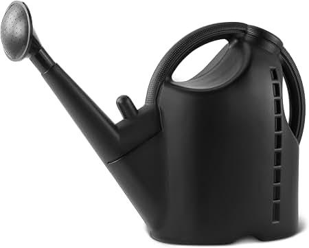 5 Gallon Watering Can Outdoor, Made in USA, Large Fill Hole & Long Spout & Handle for Ease of Use, Removable Nozzle, Outdoor & Indoor Use, Black