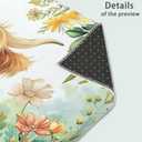 Door Mat, Cute Calf Welcome Mat, Colorful Spring Flowers Doormats Indoor Entrance, Indoor Outdoor Mat, Low-Profile Floor Rugs for Entry, Patio, 17''x30'' (Cartoon Watercolour Flower Cow)