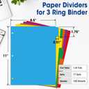 102 Pcs Colored Binder Dividers with Tabs, 1/6 Cut Tabs, Dividers for 3 Ring Binder, Blank Write On Binder Dividers in 6 Tab Sets, Letter Size, 102 Dividers, 17 Sets, Multicolor