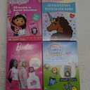 4 Pack of Girls Valentines Stickers, Gabby's Dollhouse, Afro Unicorn, Barbie, and Pinata SmashLings, 100+ Stickers