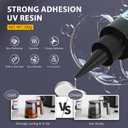 Akisey UV Resin Kit with Light, 100g UV Resin with Rechargeable 395NM UV Flashlight, Fast Curing in Seconds, UV Glue Adhesive for Bonding Jewelry, Plastic, Glass Repair, w/Mat, Gloves, Storage Bag