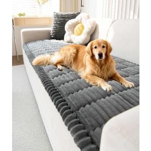 OTOB Couch Cover for Dogs Washable, Non Slip Funny Pet Couch Covers Sofa Slipcovers Cushion Mat, Plush Soft Cozy Pet Friendly Furniture Protector, All Seasons (Dark Gray, 23.6" x 47.2")