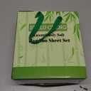 Shilucheng 4 Piece Queen Sheet Sets, Cooling Sheets, Blend Rayon Derived from Bamboo, Deep Pocket Up to 16", Breathable & Soft Bed Sheets, Hotel Silky Bedding Set, Black