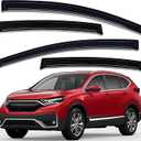 Lightronic Extra Durable Outside Mount Auto Vent Window Visor, Fits 2017-2022 Honda CR-V (CRV), UV Protection Rain Guard, Original Wind Deflector, No-Drill Easy Install, Dark Smoke, 4-Pcs