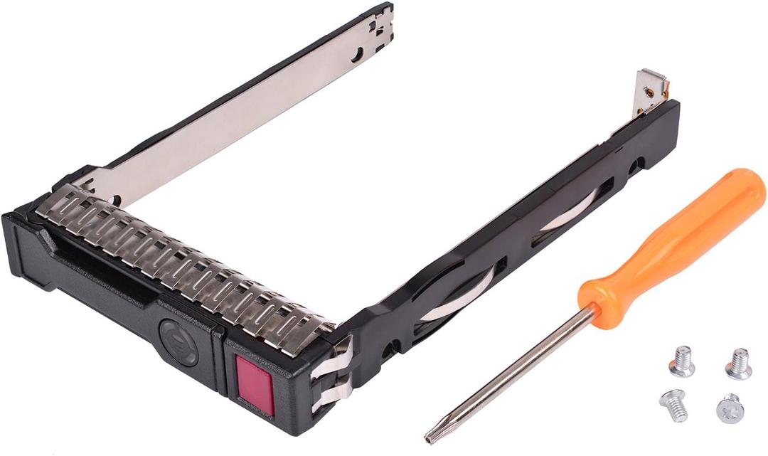 2.5" SFF SAS SATA SSD Hard Drive Carrier Tray Caddy 651687-001 651699-001 for HP Proliant ML350 DL360p DL380P DL160 Gen8 G8 Gen9 G9 with 4 Mounting Screws and Screw Driver