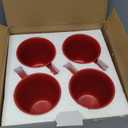 Elanze Designs Red Matte Glaze Finish 17 ounce Stoneware Coffee Cup Mugs, Set of 4