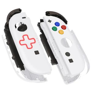 eXtremeRate DIY Replacement Shell (D-Pad Ver) Buttons for Joycon 2, Custom Full Set Housing + Decorative Strips + Middle Bracket + Buttons for Nintendo Switch 2 Controller - Deluxe Version - White