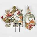 TARAN LIVING Napkins Fall Printed Cotton Cloth Napkin Reusable Boho Dinner Napkin Set Washable Dish Napkin for Gifts, Home Decor, Hotel, New Year Party - Kaveri - Set of 6, 20x20 Inches