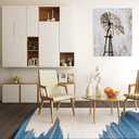 Yihui Arts Rustic Canvas Wall Decor with Textured Modern Vintage Paintings Abstract Windmill Art Contemporary Large Aesthetic Pictures for Farmhouse Living Room Bedroom Dinning Home Decor, 40"L x 30"W