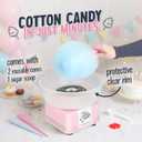Nostalgia Countertop Cotton Candy Machine Use Normal or Sugar-Free Candy or Flossing Sugar Includes 2 Reusable Cones and Measuring Scoop Pink