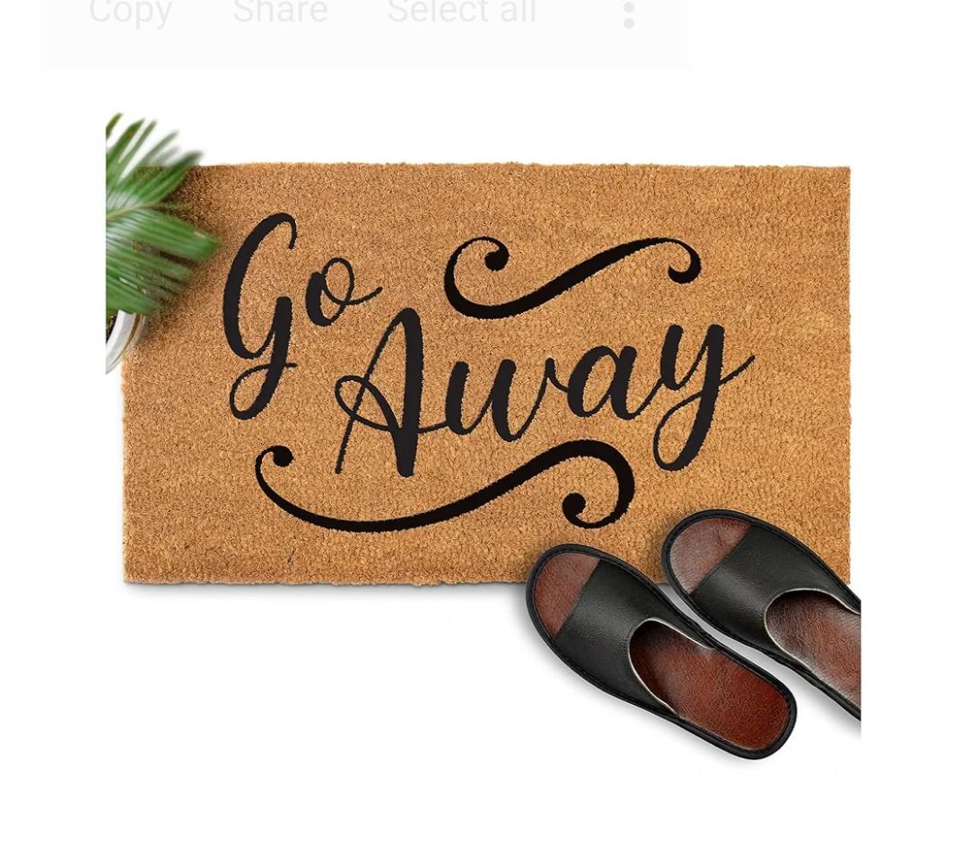 MAINEVENT Go Away Doormat, 30x17 Inch, Funny Door Mat Outdoor, Go Away Front Door Mat, Unwelcome Mat, Farmhouse Style