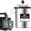 Orion Motor Tech 5 Gal Vacuum Chamber with Pump Kit, 3.5 cfm Vacuum Pump and Chamber Kit with Tempered Glass Lid 5 ft Hose, Vacuum Degassing Chamber Kit for Stabilizing Wood Degassing Silicone Resin