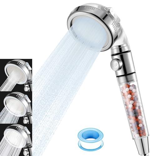 Vacto High Pressure Handheld Shower Head with Filter, Hard Water Softener Water Purifying Filtered Showerheads with Filter Beads, Shower Head Kits (No Hose and Bracket)