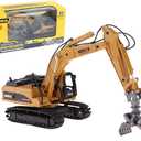Gemini&Genius Construction Vehicle Toys Timber Grab Excavator Heavy Metal 1/50 Scale Grab Wooden/Building Materials Vehicle Engineering Alloy Models Collection Toys Gift for Kids and Decoration House