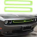 Voodonala for Challenger Front Grille Inserts for 2015-2024+ Dodge Challenger Exterior Accessories, ABS Green 2pcs