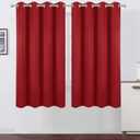 LEMOMO Bright Red Blackout Curtains 52 x 63 Inch Length/Set of 2 Curtain Panels/Thermal Insulated Room Darkening Blackout Curtains for Bedroom