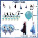 102 Psc For Frozen theme party setup, easy to assemble decorations, including children's DIY cake toppers and background cloth sets, perfect for children's birthday parties.
