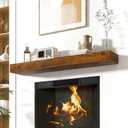 Floating Fireplace Mantel Shelves, 60x8x3 Inches Natural Wooden Floating Shelf for Over Fireplace, Wall-Mounted Mantel Shelf for Living Room and Home Decor, Rustic Traditional