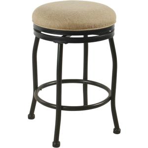 HomePop Round Swivel Counter Stoo with Metal Base, 24-Inch, Flax (Flax Brown)