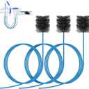 3 Pcs Condensate Trap Flexible Drain Brush, 48 Inch AC Drain Line Cleaning Brush for AC & HAVC Condensate P Trap, Blue
