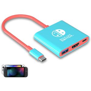 Switch TV Docking Station for Nintendo Switch 2 and Steam Deck,TV Dock Adapter Compatible with Nintendo Switch 1/2 HDMI Adapter Max Output 4K60HZ,Portable Nintendo Travel Dock for Nintendo Accessories