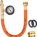 Brass RV Winterizing Kit, 17'' Sprinkler Winterization Kit with Pressure Gauge & Air Compressor Quick Plug & Shut Off Valve, Water Line Blow Out Fitting Adapter for Camper, Boat, Travel Trailer