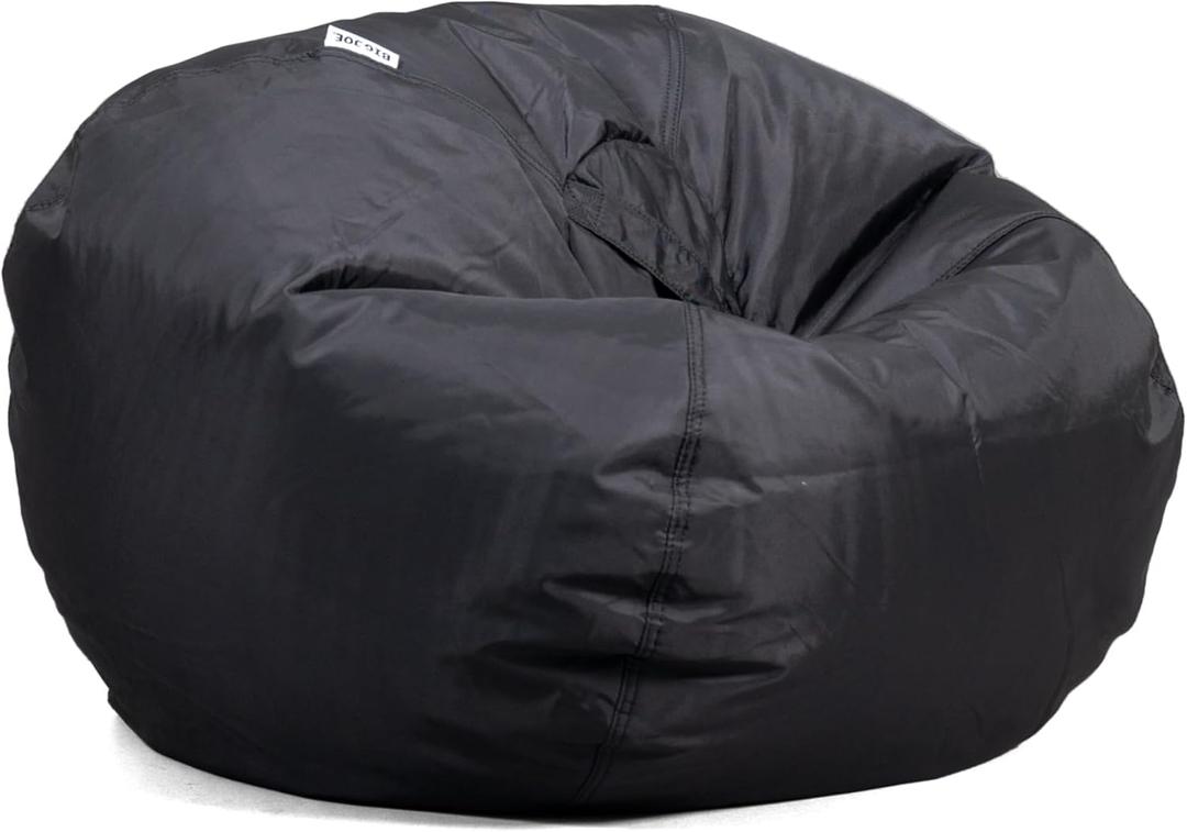 Big Joe Classic Bean Bag Chair, Black Smartmax, Durable Polyester Nylon Blend, 2 feet Round (Single, Stretch Limo Black)