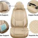 NS YOLO Universal Fit Full Coverage Leather Car Seat Covers for Cars,SUVs and Pick-up Trucks, Car Seat Protector,Automotive Seat Covers Full Set,Car Seat Cushion,Beige Seat Cover for 5 Seats