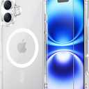 Temdan for iPhone 16 Case Clear, Compatible with Magsafe, Anti-Yellowing, Military-Grade Protection, Shockproof Slim Magnetic Phone Case Cover, Transparent