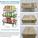 OKZEST 3-Tier Rolling Pantry Floor Organizer and Storage Cart with Wheels, Stackable Wire Pantry Baskets for Pantry Shelves, Kitchen Fruit Basket Stand and Storage Rack for Fruit Snack Onion Potato