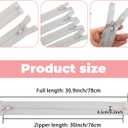 YAKA 4PCS #5 30 inch Separating Jacket Zippers for Sewing Coats Jacket Zipper Black Molded Plastic Zippers Bulk DIY Tools for Garment/Bags/Home Textile Bags Pillow Tent Tailor (Smoke Grey, 30 inch)