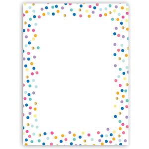 Stonehouse Collection Colorful Confetti Stationery - 8.5 x 11-60 Letterhead Sheets - Colorful Border Letterhead (Colorful Dots)