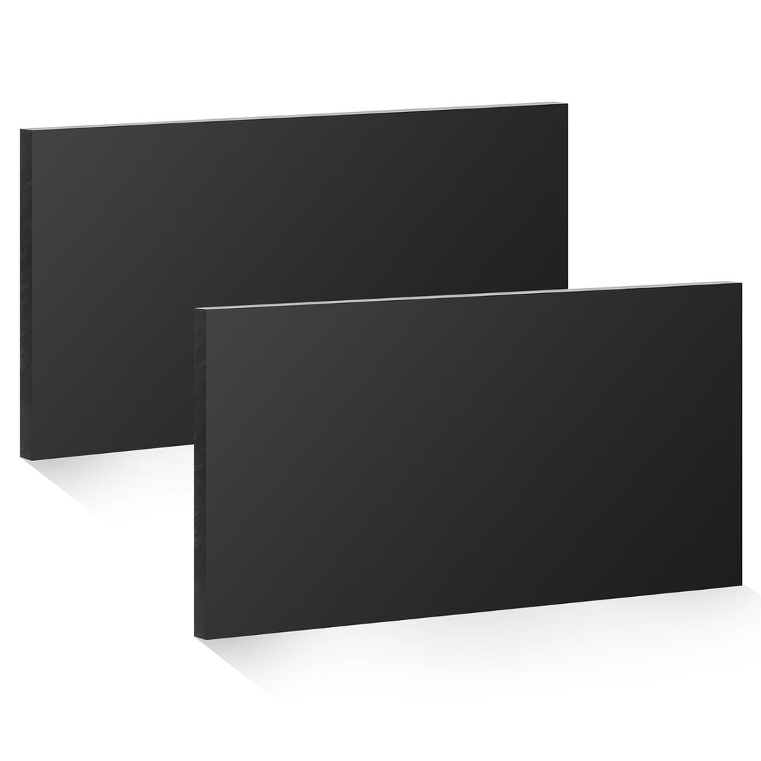 2 Pcs Black HDPE Plastic Sheet, 1/2" Thick 6"x 12",High Density Polyethylene Sheet Board Hard Solid HDPE Plastic Block Sheets for DIY Projects for Machining Home