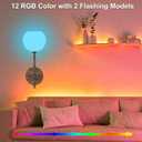 Walnut Grain Battery Operated Wall Sconces Set of 2, Rechargeable Wireless Wall Lights with Milky White Frosted Glass, 12 RGB and 3CCT Dimmable, Wall Lamps with Remote for Bedroom Living Room Hallway