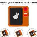 5 x 2 in 1 Protective Accessories for Rabbit R1 AI, Rabbit AI case, Soft Silicone Case & Screen Protector, Rabbit R1 Accessories,Rabbit R1 case (Black)
