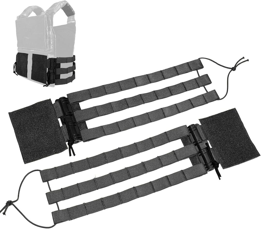 DCOFXGM Tactical Skeletal Quick Release Cummerbund for Molle Vest Plate Carrier Cummerbund Quick Disconnect Mounting Strap (Black)