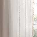 Deeprove White Boho Curtains 63 inches Length for Nursery Bedroom Christmas Decor, Bohemian Embroidery Farmhouse Cream Tassel Cotton Linen French Country Window Treatments, W52 x L63, 1 Panel