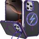 ADDIT Compatible with iPhone 16 Pro Max Case Compatible with MagSafe Military-Grade 10FT Drop Resistant Matte Skin Feeling Back Cover Case for iPhone 16 Pro Max (Purple)