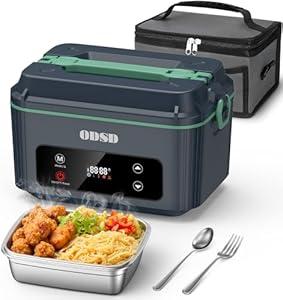 ODSD Cordless Electric Lunch Box for Adults, Heated Lunch Box with 130min Battery Life, SelfHeating Portable Electric Food Warmer with 1.2L Container for Truck, Office, or Outdoor Worksite