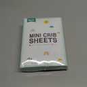 Mini Crib Sheets 4 Pack for Baby Boys & Girls, Neutral Mini Crib Sheet Fitted 38'' x 24'' for Standard Mattress, Ultra Soft Material Baby Mini Sheet, Aqua Leaf