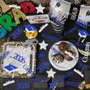 200Pcs Blue and Silver 2026 Graduation Table Confetti, Graduation Confetti 2026 for Tables 2026 Graduation Party Table Decorations Blue and Silver