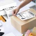 Fuxury Thermal Labels 4x6 500 Labels Fanfold Direct Shipping Label with Perforated and Strong Adhesive Mailing Stickers Paper Thermal Printer Sticker for Most Printer Shipping Supplies