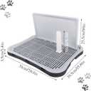 Indoor Dog Potty Tray with Splash Guard, 20"x15.5"x1.4" Pee Pad Holder for Puppies & Small Dogs, Waterproof Easy-Clean Dog Toilet Training Tray (Gray)