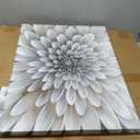 Yihui Arts White Flower Canvas Wall Art Painting, Floral Canvas Pictures Aesthetic Botanical Artwork for Bedroom Living Room Bathroom Decor (28L" x 20W", Flower Arts)