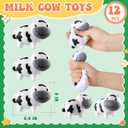 Meooeck 12 Pcs Cow Stress Relief Toy Stress Ball for Adults Mini Animal Stuffy Fidget Toys Black and White Cute Cow Gifts for Easter Basket Stuffer Birthday Party Office Workers ADHD Autism Anxiety Black and White