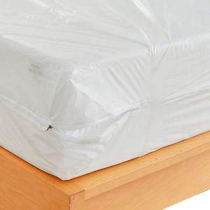 Waterproof Zippered Plastic Mattress Protector Encasement, Vinyl Mattress Bed Cover Proof (Queen Size) White