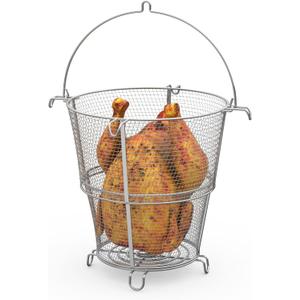 14101480 Turkey Fryer Big Easy Better Basket Replacement Parts for Char Broil Big Easy Oiless Turkey Fryer 6776791W06 17102065 6584315P06 Basket Part Accessories, Turkey Fryer Big Easy Better Basket